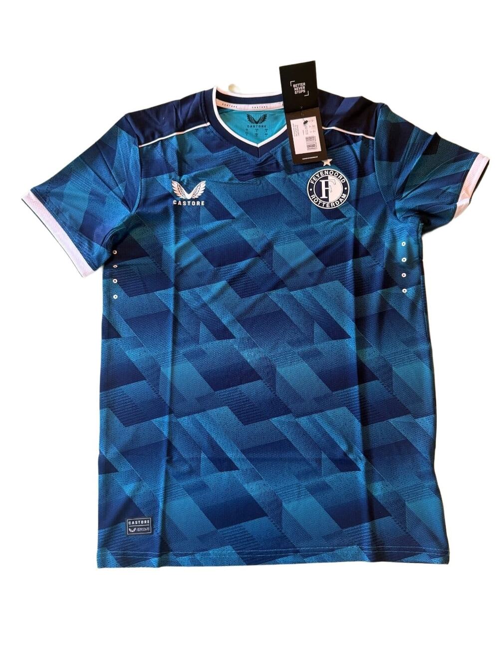 Castore Feyenoord Rotterdam Away Pro Jersey Mens S Blue Player Issue Unsponsored
